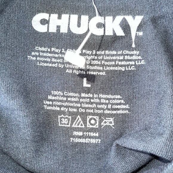 Chucky Child’s Play Square Face 2004 Black T-shirt Sz Large Horror Bride Graphic - Picture 4 of 8